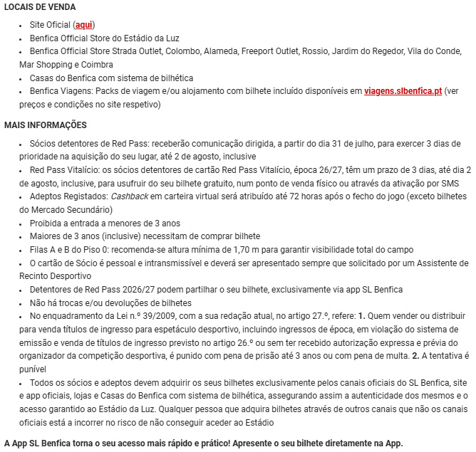 InformGlorious2's tweet photo. Preço e condições de venda dos bilhetes para o SL Benfica - Hearts FC,  jogo da 1ª mão da 3ª pré-eliminatória de acesso à fase de liga da Liga Europa. https://t.co/YujsLArXgD