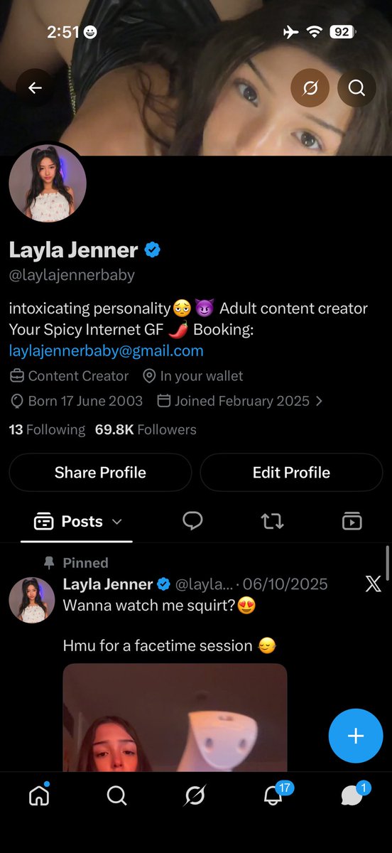 Laylajennernew's tweet photo. Account got suspended 😏 https://t.co/IOBfTwW9zO