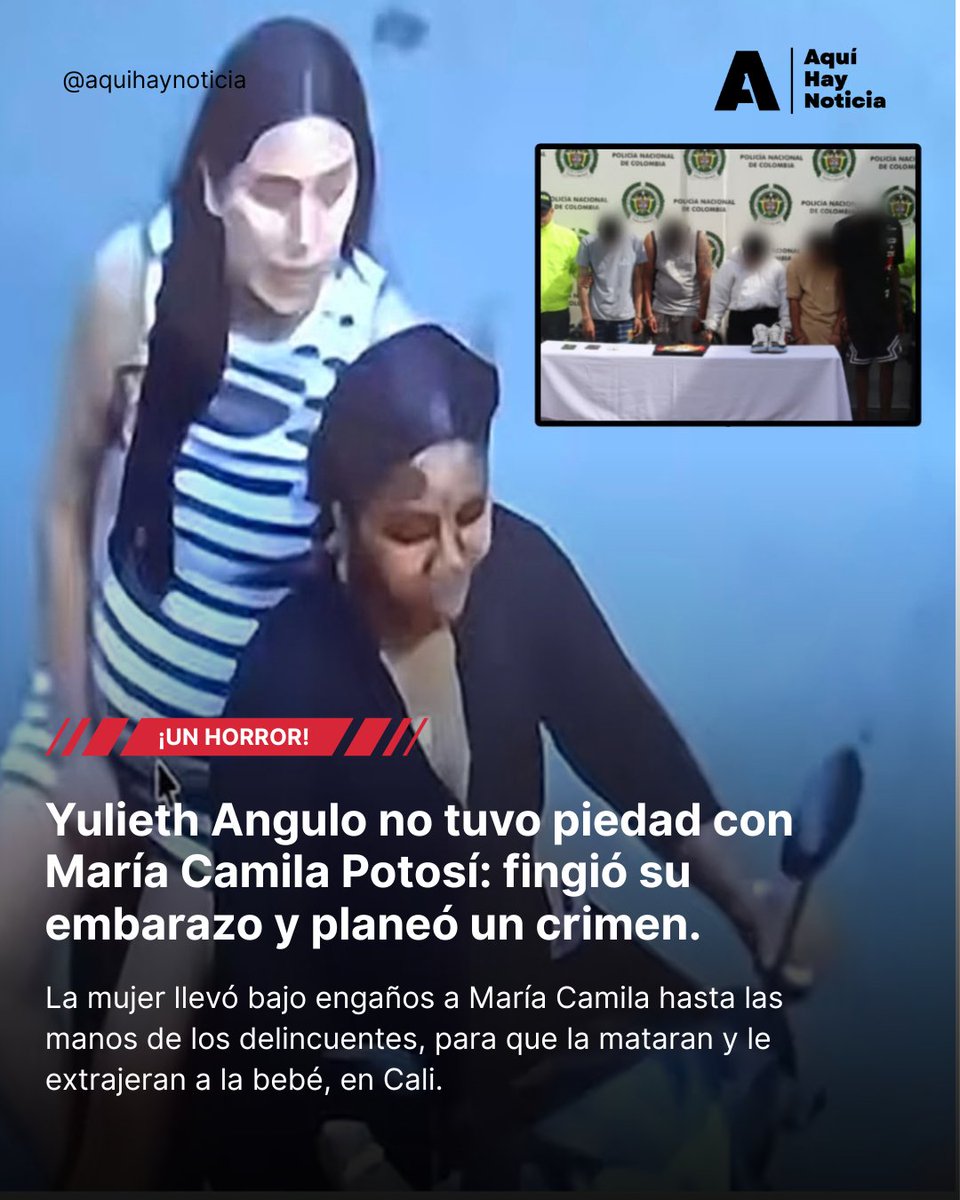 aquihaynoticia's tweet photo. El 16 de julio, Yulieth Angulo ya sabía lo que pasaría; pero María Camila Potosí no se imaginó que iba directo a una trampa mortal.
Ese día en la mañana, María Camila fue al médico, todo iba bien con sus 8 meses de embarazo. Yulieth la contactó para preguntarle como iba todo, al escuchar el buen pronóstico le dijo a la joven embarazada, que fueran a recoger unas cosas que le iba a regalar para ella y su bebé Alahia. A María Camila no le generó sospechas, pues su supuesta amiga también "estaba embarazada" de 8 meses.
Pasadas las 4 de la tarde, se le vio por última vez como pasajera de una moto a María Camila, quien conducía era Yulieth. De la parte alta de Meléndez, la joven no volvió a salir.
Unos mensajes de whatsapp alertaron a su pareja y a su familia, ella les escribió diciéndoles que se sentía incomoda donde estaba y que ya quería bajar a su casa. Pero no dio más detalles.
Finalmente, pasadas las 7 de la noche, los siguientes mensajes fueron extraños para su pareja y padre de su bebé, quien alertó a la familia de que algo ocurría y salieron a buscarla.
Al día siguiente, 17 de julio, acudieron a la Fiscalía. Y empezó un calvario, buscaron en algunos puntos, preguntaron a vecinos y testigos. No había rastro. El sábado, siguiendo una pista, llegaron a una zona alta de la ladera, donde vivía Yulieth en casa de su exsuegra, y allí hallaron algunas pistas; entre ellas, una de las chanclas color negra, que llevaba puestas María Camila cuando desapareció.
Yulieth le dijo a las familias y a las autoridades, que si recogió a María Camila Potosí, pero que la dejó en un determinado punto y no volvió a saber de ella. Las autoridades no podían capturarla porque no había evidencia de nada, no se sabía si la joven embarazada estaba viva o muerta. Pero los investigadores le pusieron la lupa, aunque Yulieth viéndose en una encrucijada, no hizo nada; no llamó a nadie, no fue a verse con nadie.
Pero, la policía y peritos de la Fiscalía, ya tenían algunas pistas.
Sin embargo, el lunes festivo 20 de julio, a las 5:35 de la tarde a orillas del río Meléndez, hallaron los restos de una mujer con su vientre de avanzado estado de embarazo y la misma ropa de María Camila. Pocos minutos después se confirmó, era ella.
Su avanzado estado de descomposición dejaba ver que llevaba muerta al menos cuatro días. Luego la necropsia confirmó que en efecto la ventana de mu3rte, arrojaba el mismo 16 de julio.
Horas después, los padres de la joven confirmaron que tenían información de que la bebé no estaba en el vientre de su hija, y que guardaban la esperanza de que estuviese con vida y la pudiesen recuperar. Sin embargo, por las lesiones en el cu3rpo de María Camila, aunque no lo dijeron públicamente, las autoridades manejaban la hipótesis de que la bebé no estuviese con vida.
Mientras tanto, a Yulieth Angulo la seguían. Su expareja salió a declarar publicamente que la mujer tenía problemas mentales, que antes había pérdido un bebé y que en su supuesto nuevo embarazo, no había permitido que la acompañaran a controles ni nada. Dudaba de ella y señalaba que sí pudo estar involucrada para quedarse con la bebé.
📷
Finalmente, los investigadores unieron pistas e identificaron a cuatro sujetos de la misma zona de Meléndez e involucrados con una banda delincuencial local que además de hurtos y otros delitos, también cometían as3sinat0s.
Los siguieron y pudieron encontrar que Yulieth fue quien los contactó, les ofreció un pago para que acabaran con la vida de María Camila y le entregaran a la bebé. Y este jueves 30 de julio, desde la madrugada, un equipo especial realizó allanamientos, capturando a los cuatro presuntos as3sin0s y a Yulieth como autora intelectual y participante de la desaparición y secuestro de la víctim4.
Y una vez capturados, uno de los sujetos contó donde estaban los restos de la bebé, también en una zona boscosa de Cali.
Aunque será Medicina Legal la que determiné causa del deceso del neonato de 8 meses de gestación, se presume que pudo resultar herid0 cuando a su madre, la estaban apuñ4land0. Además, de que el procedimiento de extracción del vientre, habría sido brutal.
Todavía no se conoce el monto que Yulieth le ofreció a los delincuentes, tampoco si hay más involucrados. Pero lo cierto es que, la mujer planeó conocer a una embarazada y quitarle su hija, a María Camila la conoció con 6 meses de embarazo y no habría despertado sospechas.
La investigación sigue y mientras tanto, los cinco capturados permanente a disposición de la Fiscalía General de la Nación.
#AquiHayNoticia
#maríacamilapotosí #meléndez