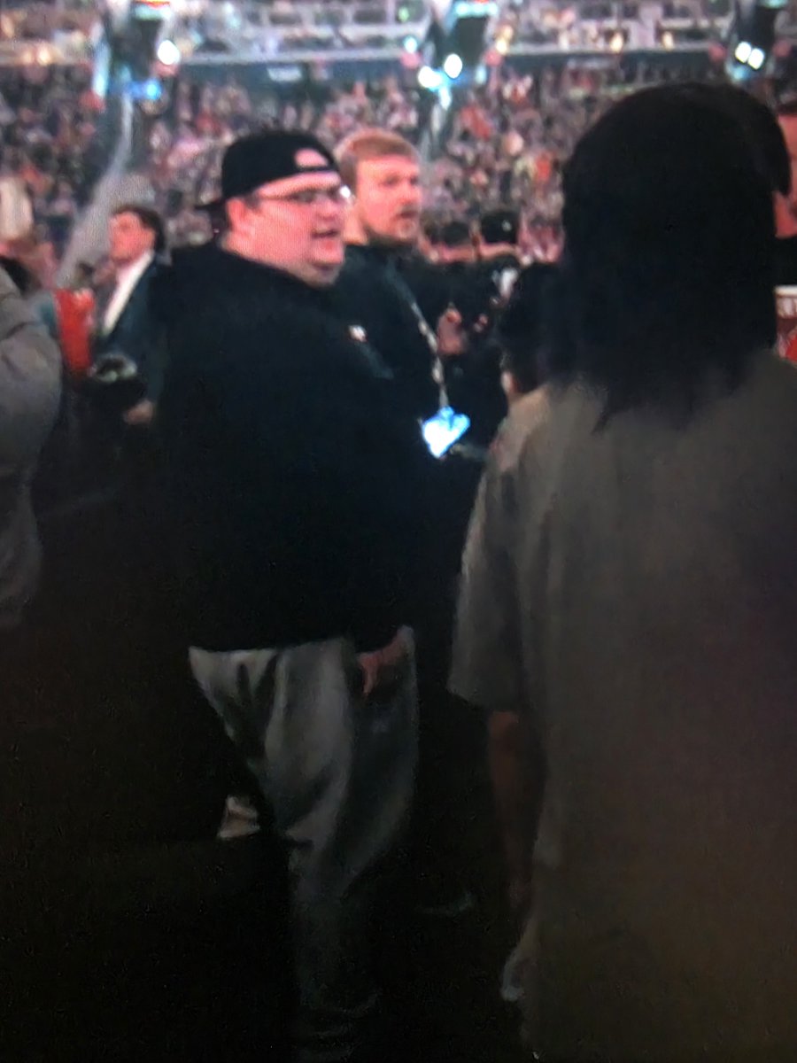 Perm187's tweet photo. @Lyricoldrap at 1st..I thought this was you...then as we get closer...its for sure a great doppelganger!!! S3 Ep2 of WWE Unreal..Punk and I think Ripley walking down to see Cenas last match..🤣🤣 https://t.co/vEaNjl8uCy