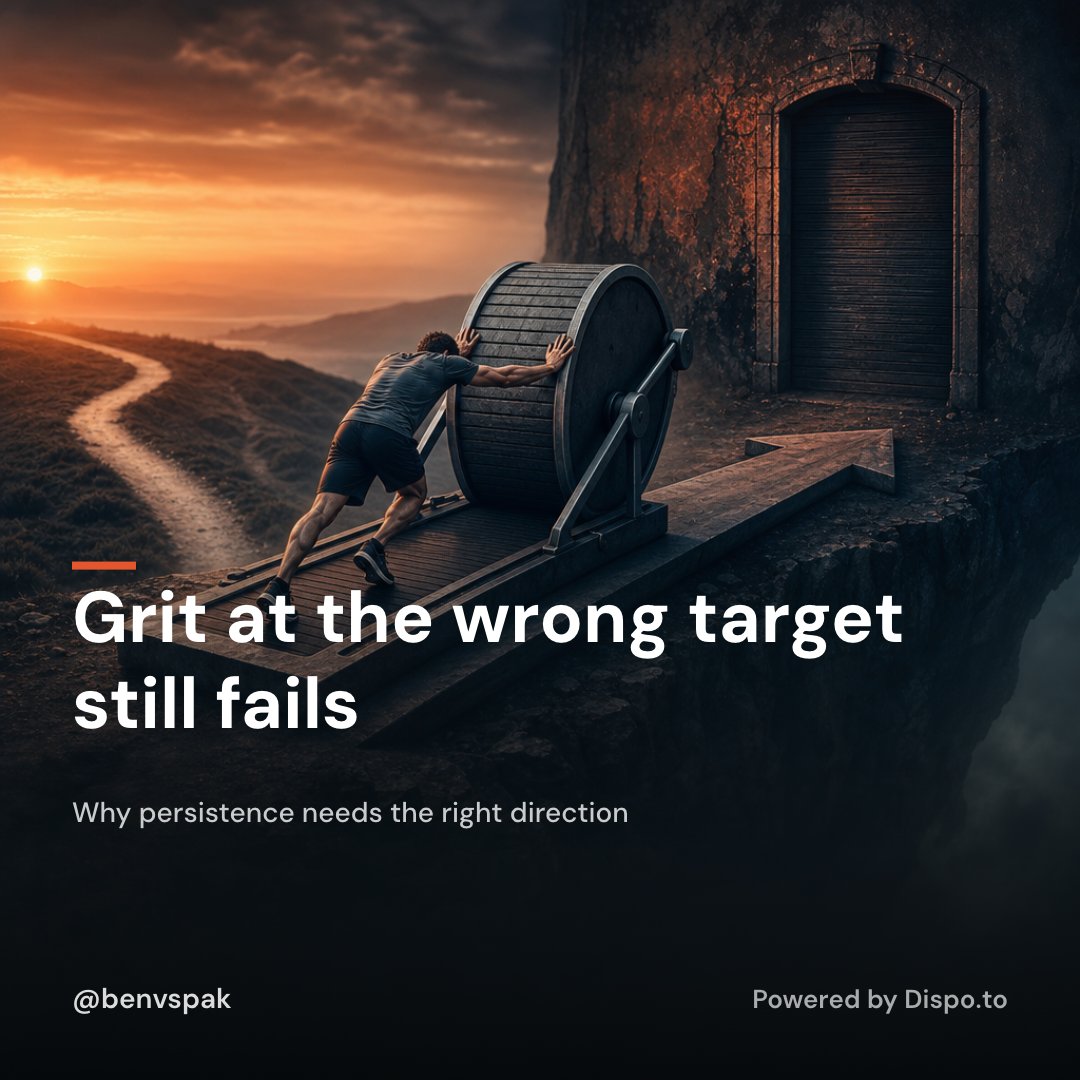 2050xoff's tweet photo. Grit is not the answer everyone thinks it is.

I had grit on https://t.co/AV7NMXhRQ0. Had my own pain point. Had the product. Shut it down anyway.

The lesson wasn't "try harder." It was that a personal itch isn't a market.

Grit only compounds when it's pointed at something you'd live inside for years. Aim it at the wrong target and you just grind toward the same shutdown, slower.