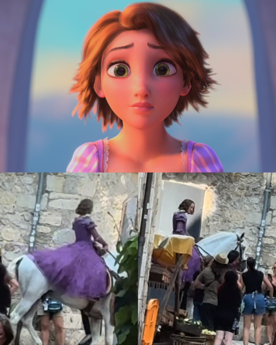 dan_nielborges's tweet photo. Já de cabelo curto e castanho, Teagan Croft gravando novas cenas do live-action de Enrolados (Tangled) 🥹💜 https://t.co/FOacyTTGRa
