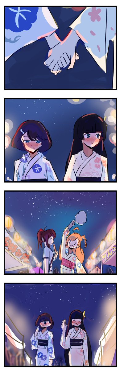 akariaeaka130's tweet photo. まいはな with ポルあきの夏祭り4コマです #いきづら絵部 https://t.co/xRo2DVi3OR