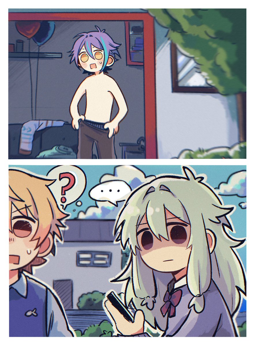 Nuggetart_'s tweet photo. bro is  changing clothes in front of the wide open garage/window ??? 😭 https://t.co/CBLiFxdoXU