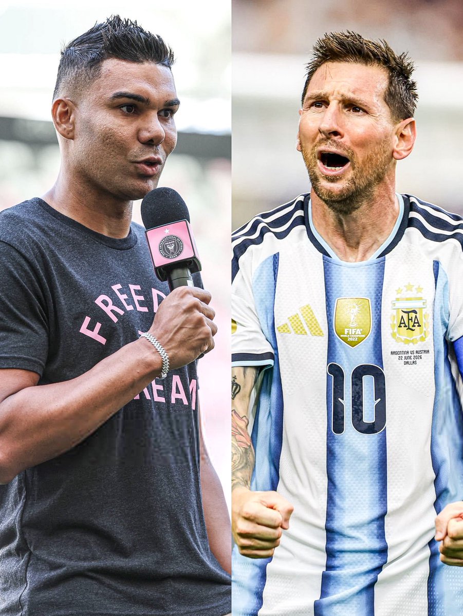 andresNadf's tweet photo. 🔥 Casemiro en su presentación: “Quiero ayudar a Lionel Messi a seguir ganando trofeos. Estoy aquí por él. Es el Dios del fútbol” https://t.co/GQkauwJzRg