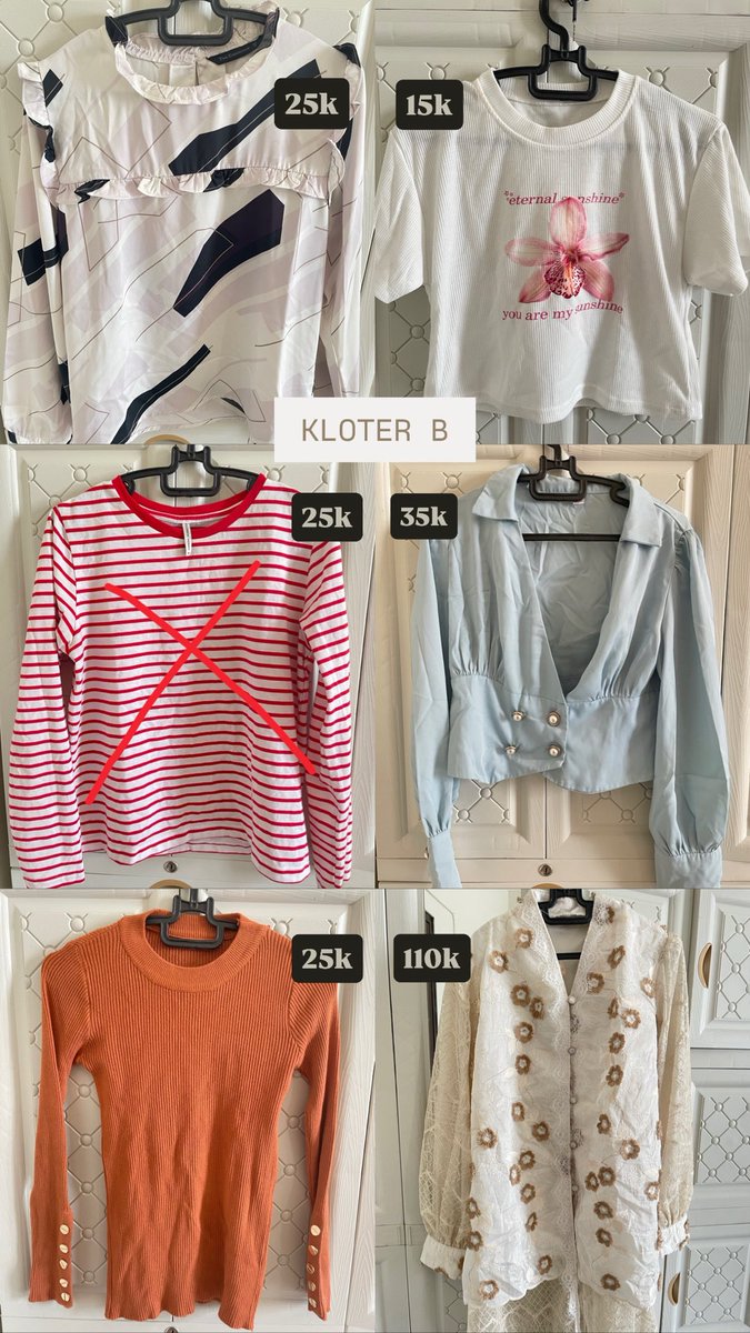 parkjhaniyya's tweet photo. Update KLOTER A dan B
yuuuu abisinnn bebb😚😚🫰🏻🫰🏻❤️❤️
#preloved #baju #zonauangㅤ https://t.co/EdZHj5PlO9