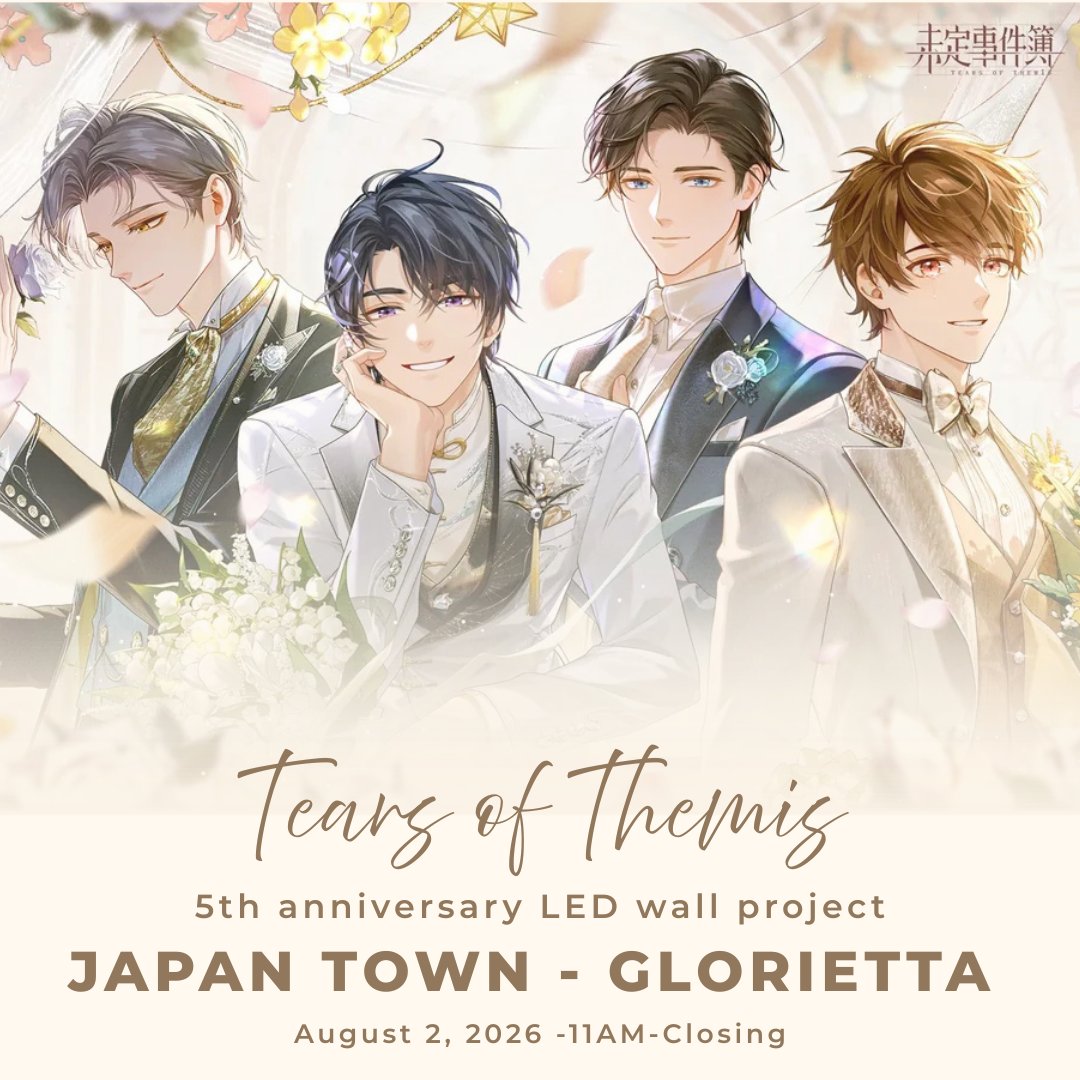 kinotheraphy's tweet photo. WE GOT THE GREENLIGHT!!! 

See you attorneys on August 2, 2026! Billboard will be aired in JAPAN TOWN - GLORIETTA instead of the Glorietta activity center due to an on-going event during the weekend. 

Feel free to post them with the hashtag #Themis5thAnnivPH ! https://t.co/eEzUEpGXa7