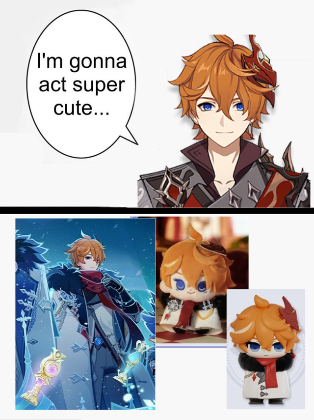 hysilune's tweet photo. notice how Childe always looks adorable in his coat and scarf? https://t.co/9VnryudiFF