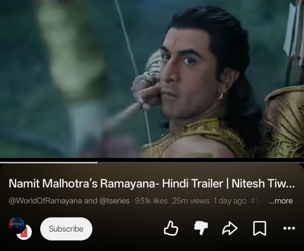 sixthstumpball's tweet photo. Massive 23M views and 900K likes on youtube in just 24 hours... and this is supposedly the biggest film ever 🤣

Meanwhile, the trailer is getting an average to mixed response across social media 

#Ramayana https://t.co/xIiX7Qv39F