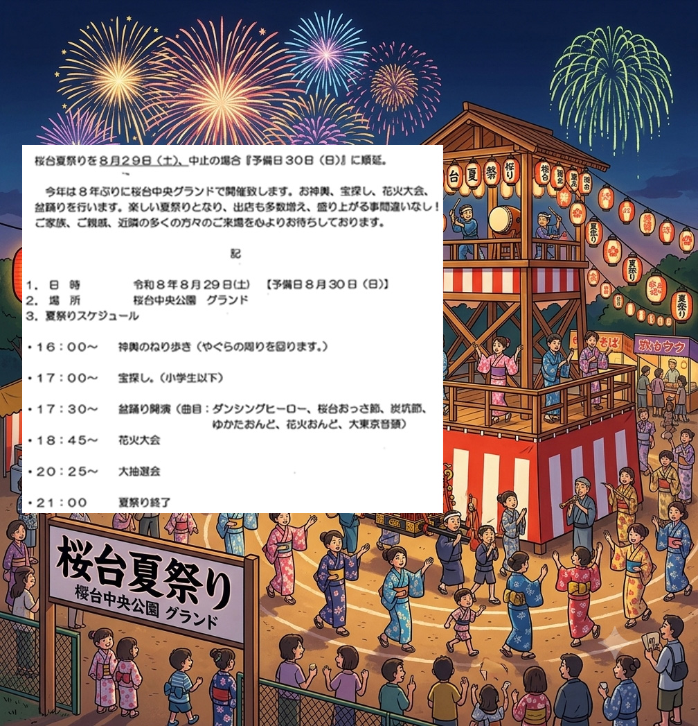 daikonnosato's tweet photo. 2026年8月のスケジュールです。
・昭和村の盆踊り大会
2026年8月1日（土）18：00～20：00
市原市万田野732-6
・アカデミアパーク　アートクラフト縁日
2026年8月8日（土）～9日（日）9：30～16：00
千葉県木更津市かずさ鎌足2-3-9
・桜台夏祭り
2026年8月29日（土）16：00～20：25
市原市桜台1-3-1 https://t.co/d6X8OJ3ACC