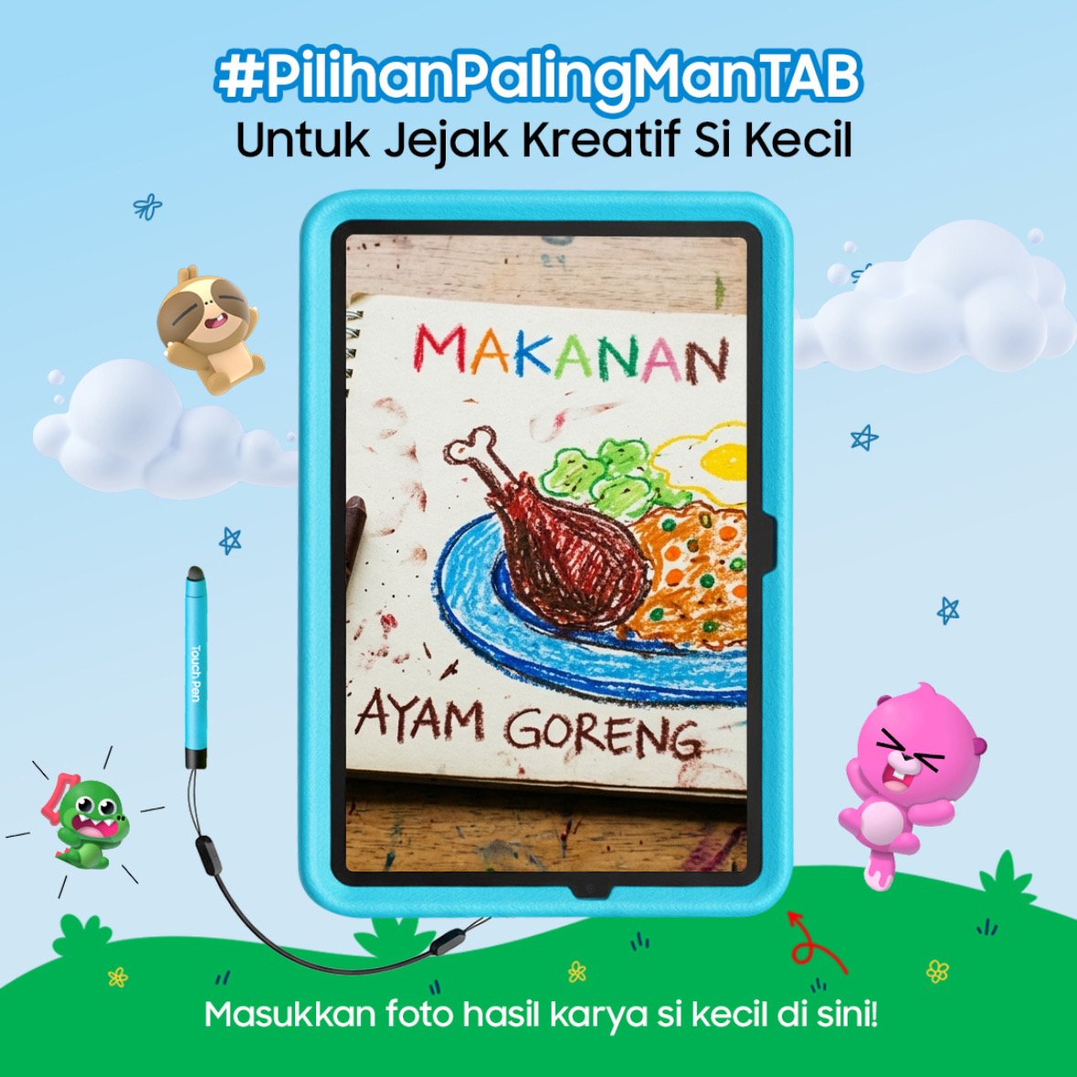 hisamhetoe's tweet photo. @samsungID Coretan sederhana si kecil selalu punya cerita. Semoga nanti bisa belajar dan berkreasi lebih seru pakai #GalaxyTabA11 Kids Pack ✨ #PilihanPalingManTAB #JejakKreatifSiKecil #CreateWithA11Kids https://t.co/fDWaL34Hm5