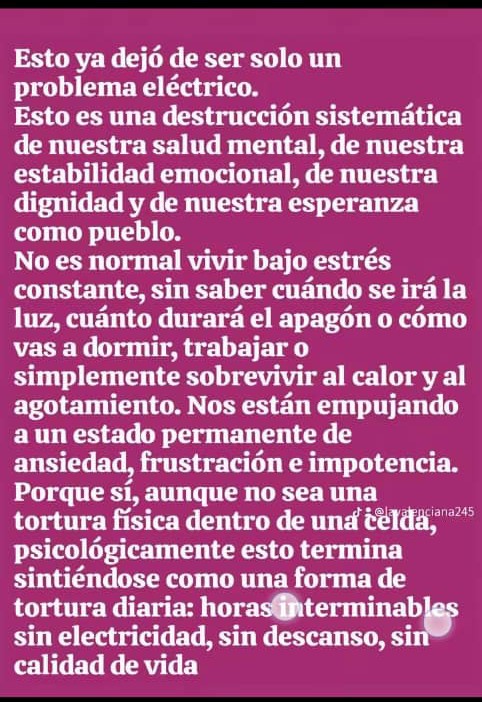 HabloLlano's tweet photo. @NicmerEvans Y no son solo los problemas de servicios públicos, Nicmer, es el estrés que nos ocasiona la incertidumbre de estar pendientes de cuándo nos dejarán #SinLuz, por cuánto tiempo y si nos la quitarán o no.
Y ahora sabiendo que la orden viene del @minenergia_ve y la directiva regional https://t.co/ZUiPcovUWo