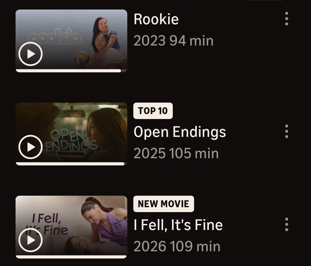 gldaydreams's tweet photo. my filipino sapphic movie trio on prime! 

#OpenEndings
#IFellItsFine
#Rookie https://t.co/eBgmYDouVB