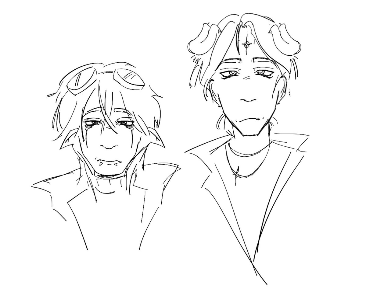 SilverAndSnakes's tweet photo. why yall look so mad😭😭👋👋
#needyoursauce sketch  because  i  havent  drawn  them lately uh https://t.co/bgCyDDATzZ