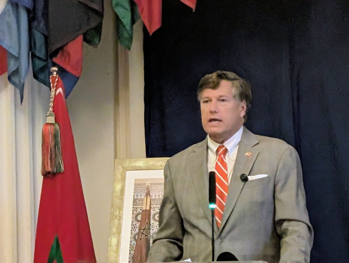 DrJPPham's tweet photo. Honored to join H.E. Amb. @youamrani &amp; @morocco_usa along with #USA🇺🇸 Gov’t reps, Diplomatic Corps &amp; other friends to mark #FêteduTrône, 27th anniversary of the accession of H.M. King Mohammed VI to the throne of #Morocco🇲🇦, the first country to recognize American independence. https://t.co/VgN21aRpWF