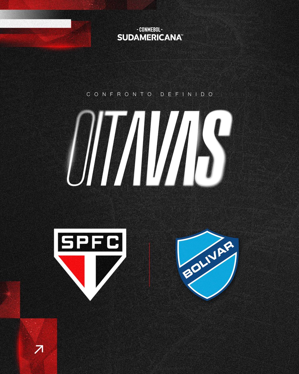 SaoPauloFC's tweet photo. 🔥 Duelo das oitavas de final definido!

🇧🇴 O Bolívar, da Bolívia, será o adversário do Tricolor na próxima fase da CONMEBOL Sul-Americana:

✈️ IDA
🗓️ 11, 12 ou 13 de agosto
⚽️ Bolívar x São Paulo
🏟️ Hernando Siles
📍 La Paz (BOL)

🏠 VOLTA
🗓️ 18, 19 ou 20 de agosto
⚽️ São Paulo x Bolívar
🏟️ MorumBIS
📍 São Paulo (SP)

#VamosSãoPaulo 🇾🇪