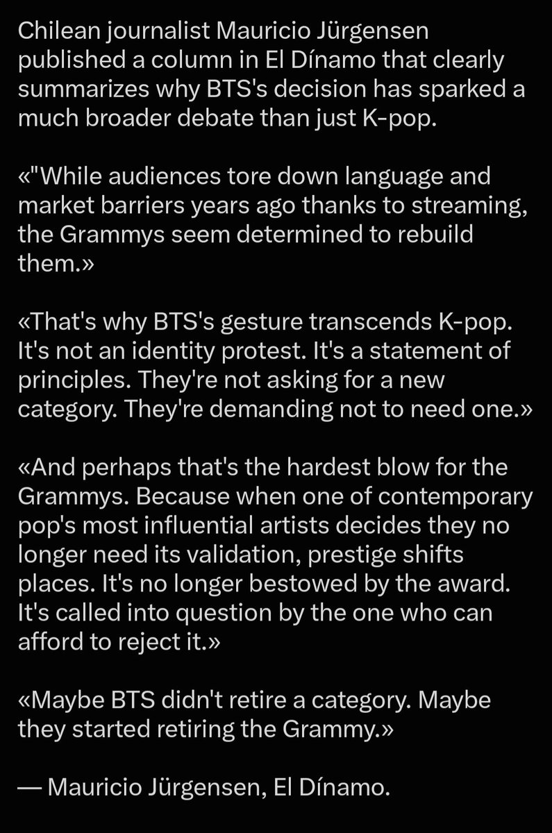 bts_aus's tweet photo. "Maybe BTS didn't retire a category.  Maybe they started retiring the Grammy"

BOOM 🎤
#BTS https://t.co/slC7gSZvR4