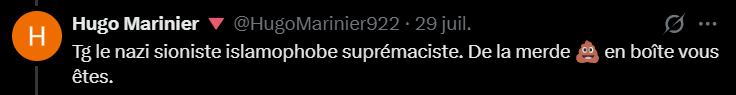 lassaultdomi's tweet photo. @Tiiviis971 @lfafr1 @HugoMarinier922 oui oui intelligent, mais sait pas sortir une phrase sans son rituel satanique. https://t.co/sGwNMaxgR5