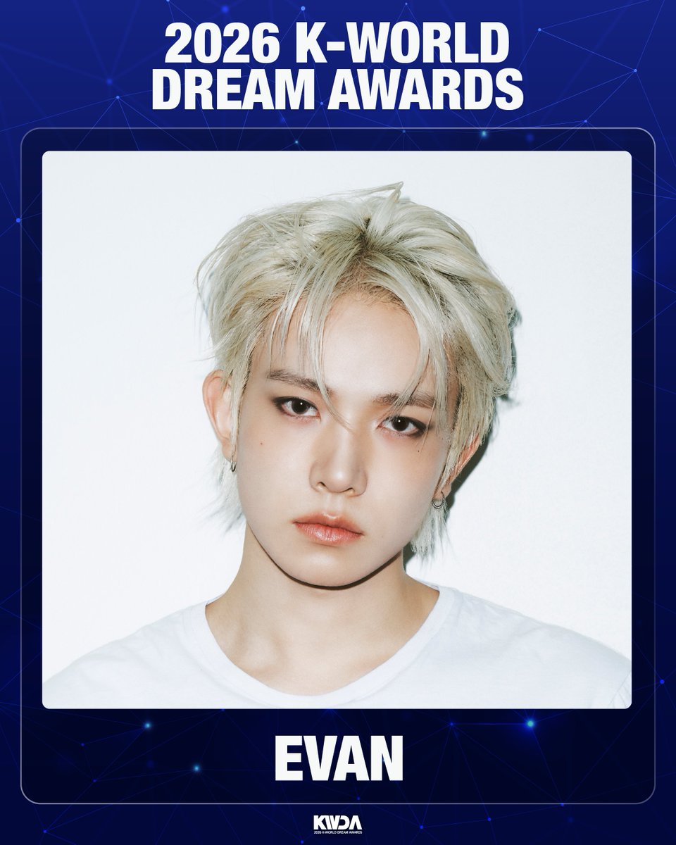FANTHEONE_offcl's tweet photo. #KWDAXFANTHEONE
🏆K-WORLD DREAM AWARDS 라인업���🏻🕺🏻

🌟#에반 #EVAN

2026.08.27 킨텍스에서 만나요!🎤🎶

KWDA 인기상 투표는 #FANTHEONE 에서!👇🏻
📲https://t.co/iDew9J7lt6

#KWDAXFANTHEONE #FANTHEONE #팬더원 #KWDA #2026KWDA #KWORLDDREAMAWARDS #케이월드드림어워즈 https://t.co/CiRNX1WJZE