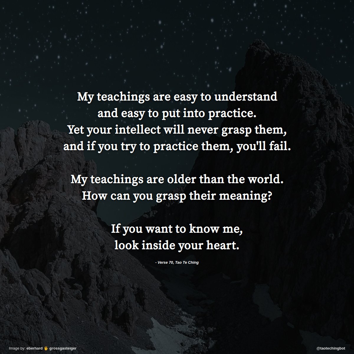taotechingbot's tweet photo. Verse 70 of The Tao Te Ching. #TaoTeChing #Laozi #Tao #LaoTzu #Taoism #BookOfTheWay https://t.co/TdW8YzuZjs