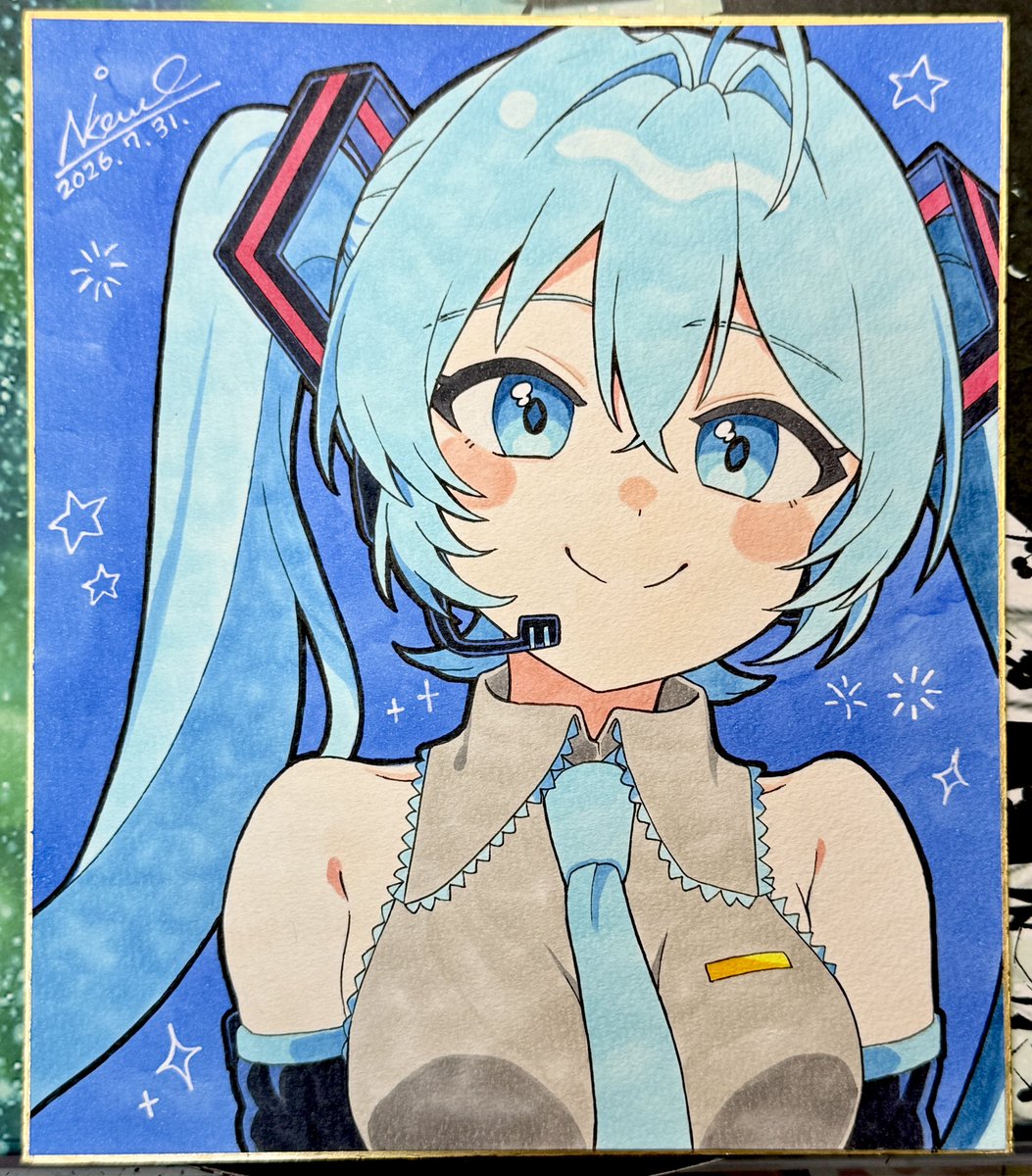 Sankawa0831's tweet photo. ポップにかわいく

#初音ミクイラスト 
#アナログイラスト 
#アナログ絵師さんと繋がりたい https://t.co/uAyrewDdnq