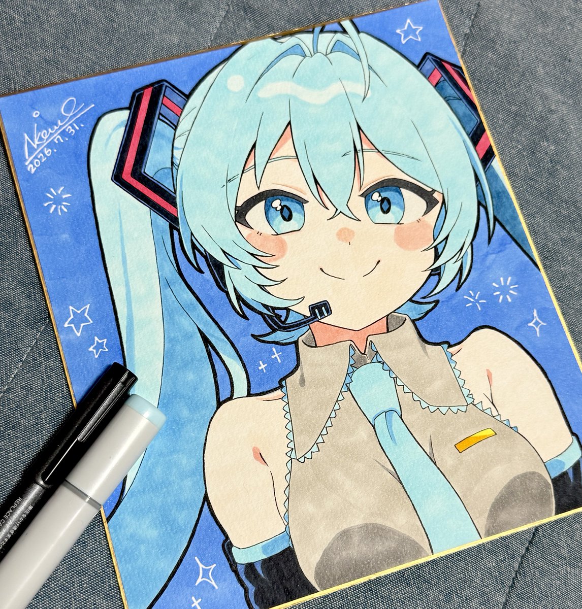 Sankawa0831's tweet photo. ポップにかわいく

#初音ミクイラスト 
#アナログイラスト 
#アナログ絵師さんと繋がりたい https://t.co/uAyrewDdnq
