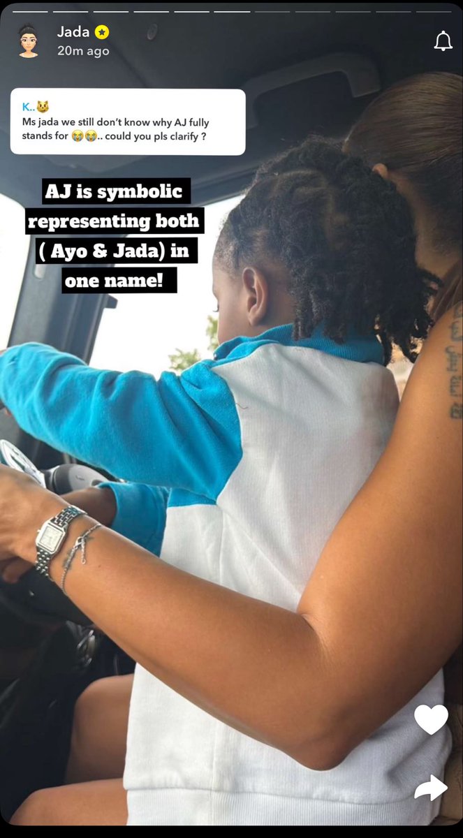 JoyisBackAgain's tweet photo. Jada finally revealed what AJ means (Ayo &amp; Jada) … Happy Birthday AJ.❤️❤️ https://t.co/1c6bw0dIdc