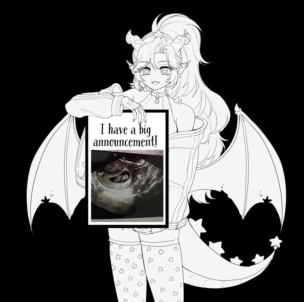 NightStarLight_'s tweet photo. Incase you missed my announcement on stream I revealed the literal Easter egg!

That's right! We're expecting another baby dragon ♥️ 

I'm due in January which is why when I made my post about offkai being in April, might be a little challenging 😂

We will see what happens!
This means baby dragon will officially go by his stream name I give him, Ryu ♥️