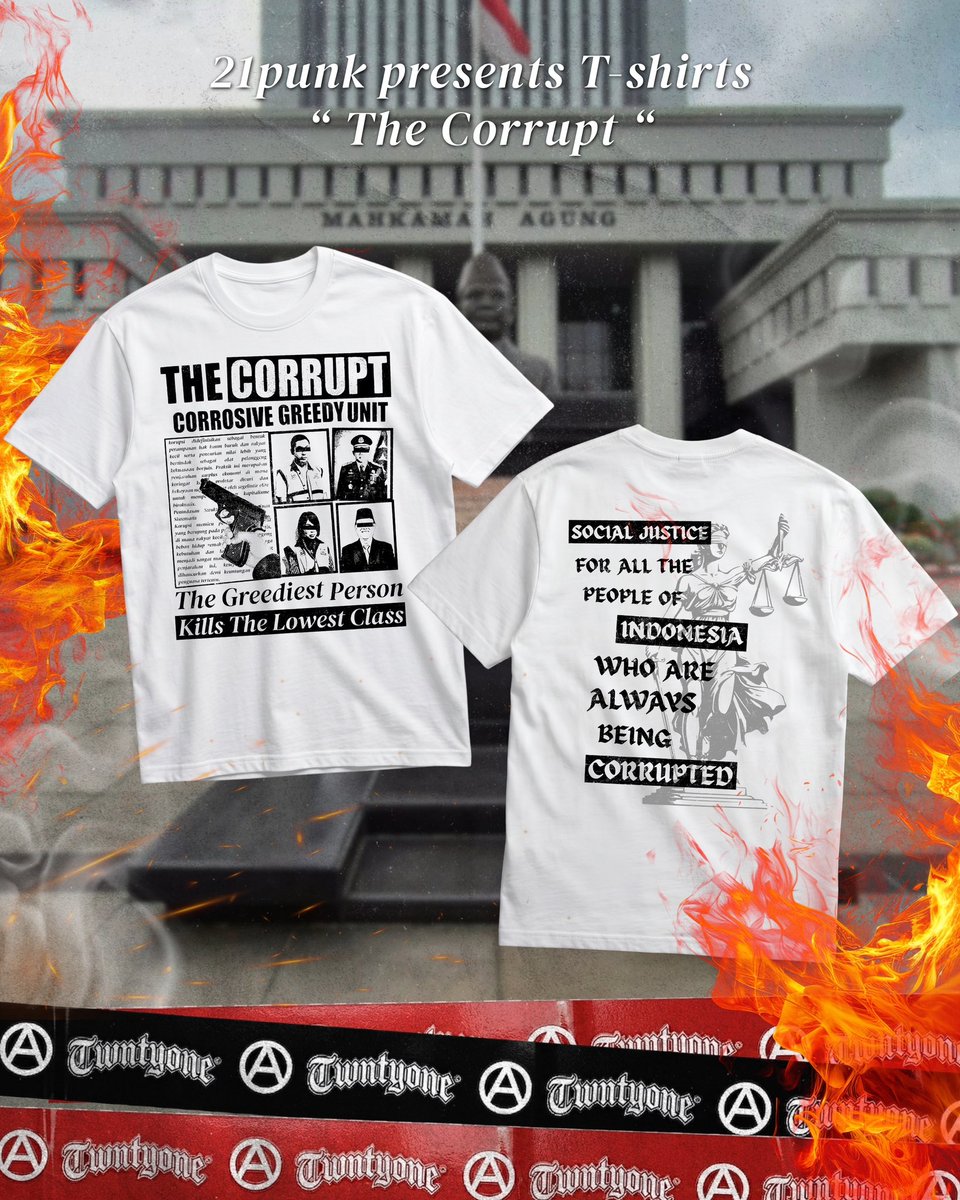 ricovalentinof's tweet photo. Sebuah kado untuk bulan kemerdekaan, visual sederhana yg di capture di medium kaos, can u order now until august 7, 2026 🇮🇩
#twentyonepunk #thecorrupt https://t.co/uHi8G7n3MQ