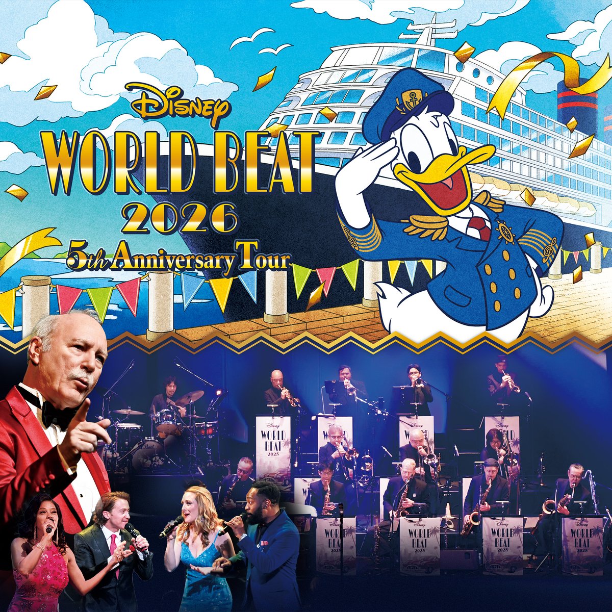 disneymusicjp's tweet photo. #ディズニーワールドビート 2026 
全国ツアー開催中🎺
⠀
バンドリーダーのブラッド・ケリーから
コメントが到着💬
⠀
コンサートで演奏されるオリジナル曲や
関連楽曲をまとめた【オフィシャル・プレイリスト】が公開中🎧 
⠀
プレイリストでたっぷり予習をして
ぜひ会場でお会いしましょう♪
⠀
プレイリストはこちら
https://t.co/GlpJCYArJI（外部サイト）