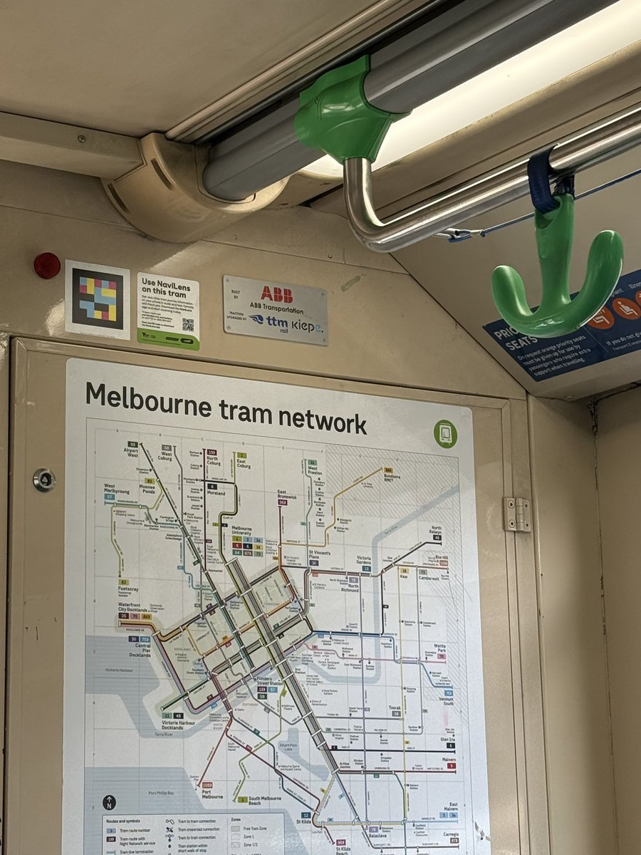 Deg1em's tweet photo. My first ride on one of the traction upgraded B class trams. Not as flashy as riding on a G class, in fact, I wouldn’t have even noticed if not for the new badge. https://t.co/wVB0emKNhO