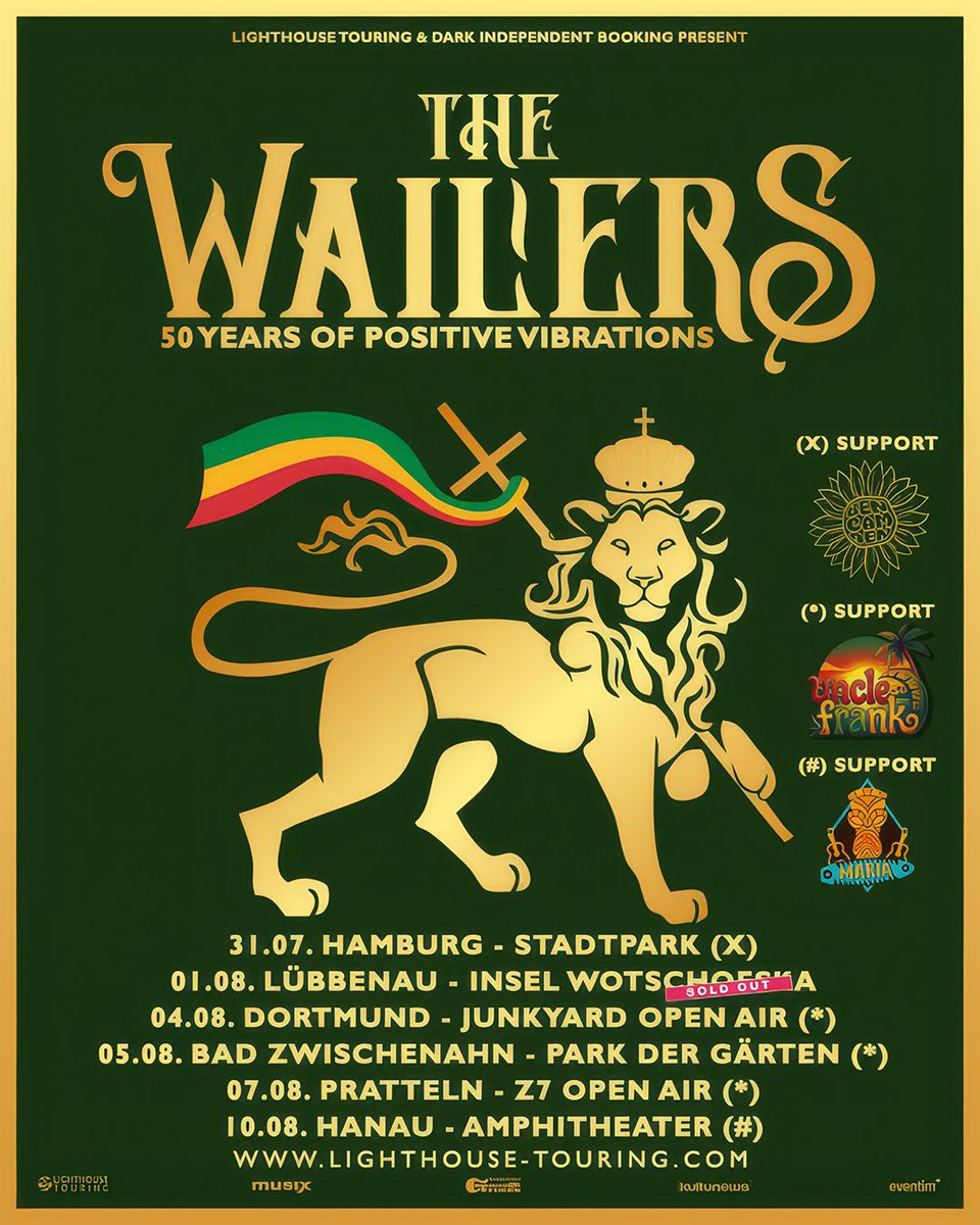 TheWailers's tweet photo. 🇩🇪 DEUTSCHLAND – ES GEHT LOS! 🇩🇪

Heute starten wir unsere Deutschland-Tour in Hamburg! ❤️💛💚

Wir freuen uns sehr, gemeinsam mit @bencamdenmusic die Bühne zu teilen und diesen Tourauftakt mit euch zu feiern.

Hamburg, wir sehen uns heute Abend – lasst uns gemeinsam einen unvergesslichen Abend voller Reggae und positiver Vibes erleben!

Hamburg – Stadtpark Open Air, 31. Juli 2026

Bis später! 

—-

🇩🇪 GERMANY – HERE WE GO! 🇩🇪

Today we kick off our German tour in Hamburg! ❤️💛💚

We're excited to share the stage with @bencamdenmusic as we celebrate the start of this run together.

Hamburg, we'll see you tonight for an unforgettable evening of reggae and positive vibrations!

Hamburg – Stadtpark Open Air, July 31, 2026

See you tonight!