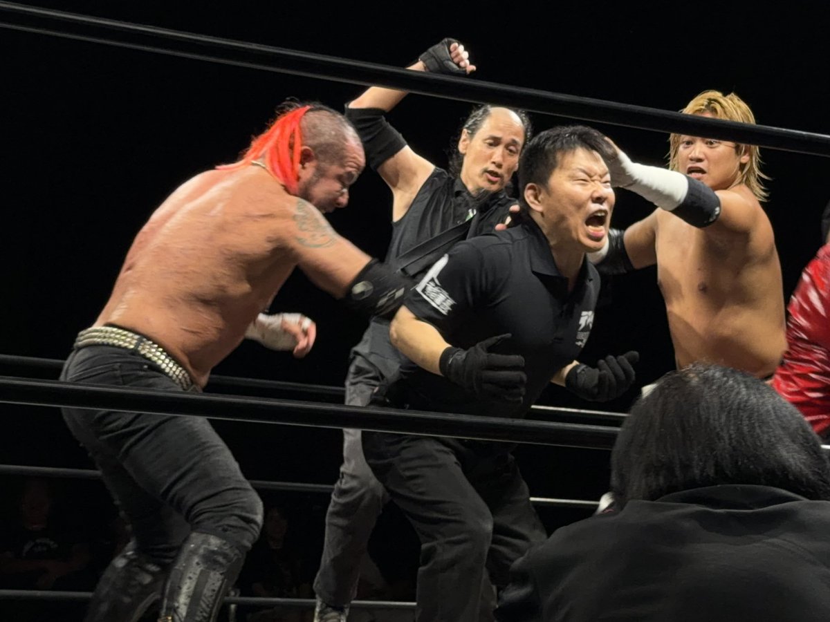 crazymonkey0909's tweet photo. ダムズ新木場終了

バラモンとのKFCタッグ王座戦
破茶滅茶な内容ながらも見事防衛　

そして
8/20デスマッチカーニバル後楽園大会で

葛西、渡瀬、豹vsシュウ、ケイ、田口の「嗚呼！東京砂漠！ホームレス寸前！人間廃業デスマッチFINAL」が決定！！

🐵🐯🐆が
俺達なりの
やり過ぎ上等！！を魅せるョ https://t.co/RDjOsrwl9w