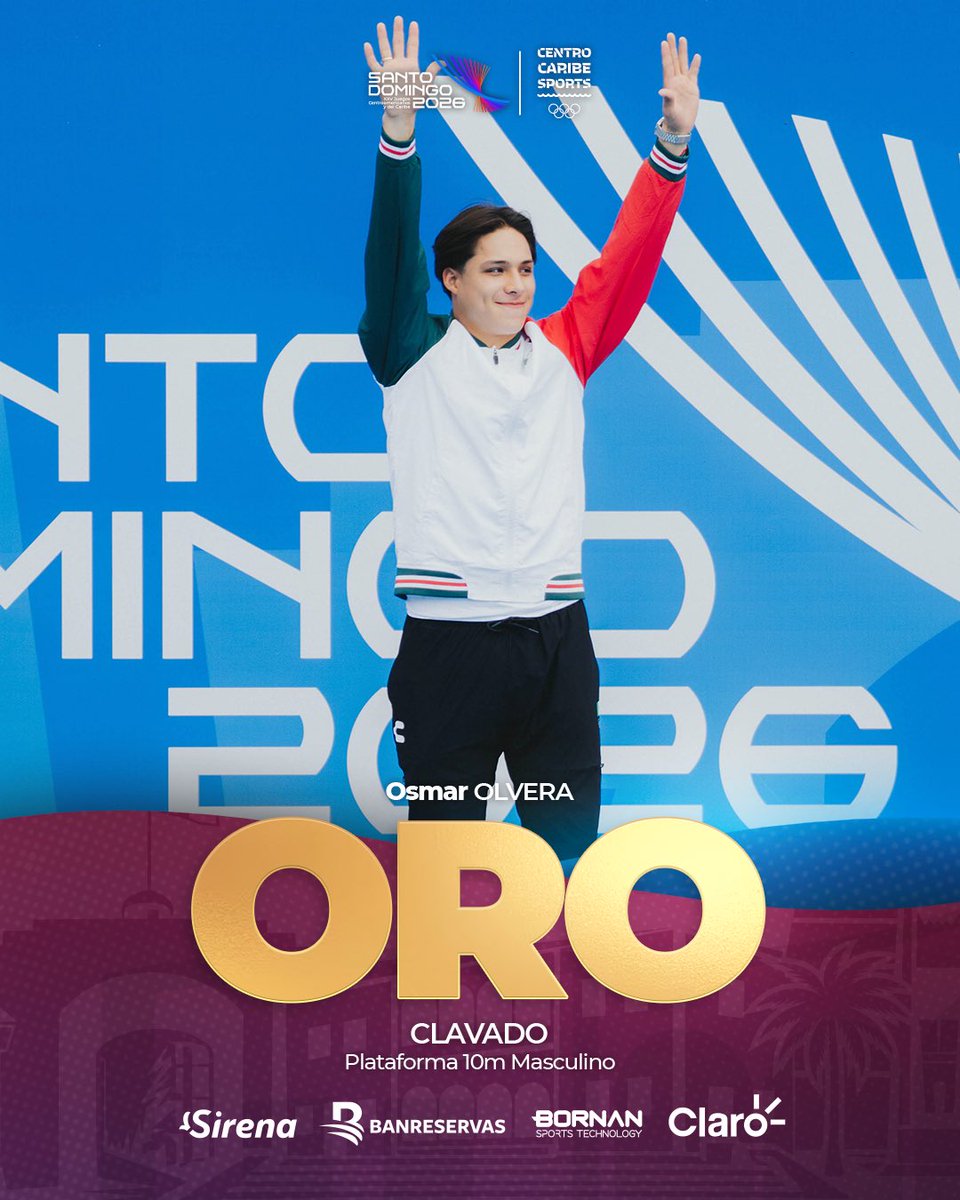 SDQ2026's tweet photo. ¡CLAVADISTAS DE ORO! 🇲🇽🥇💦
#SantoDomingo2026 #JuegosDelCentenario #Clavado https://t.co/2l2CbU2sJR