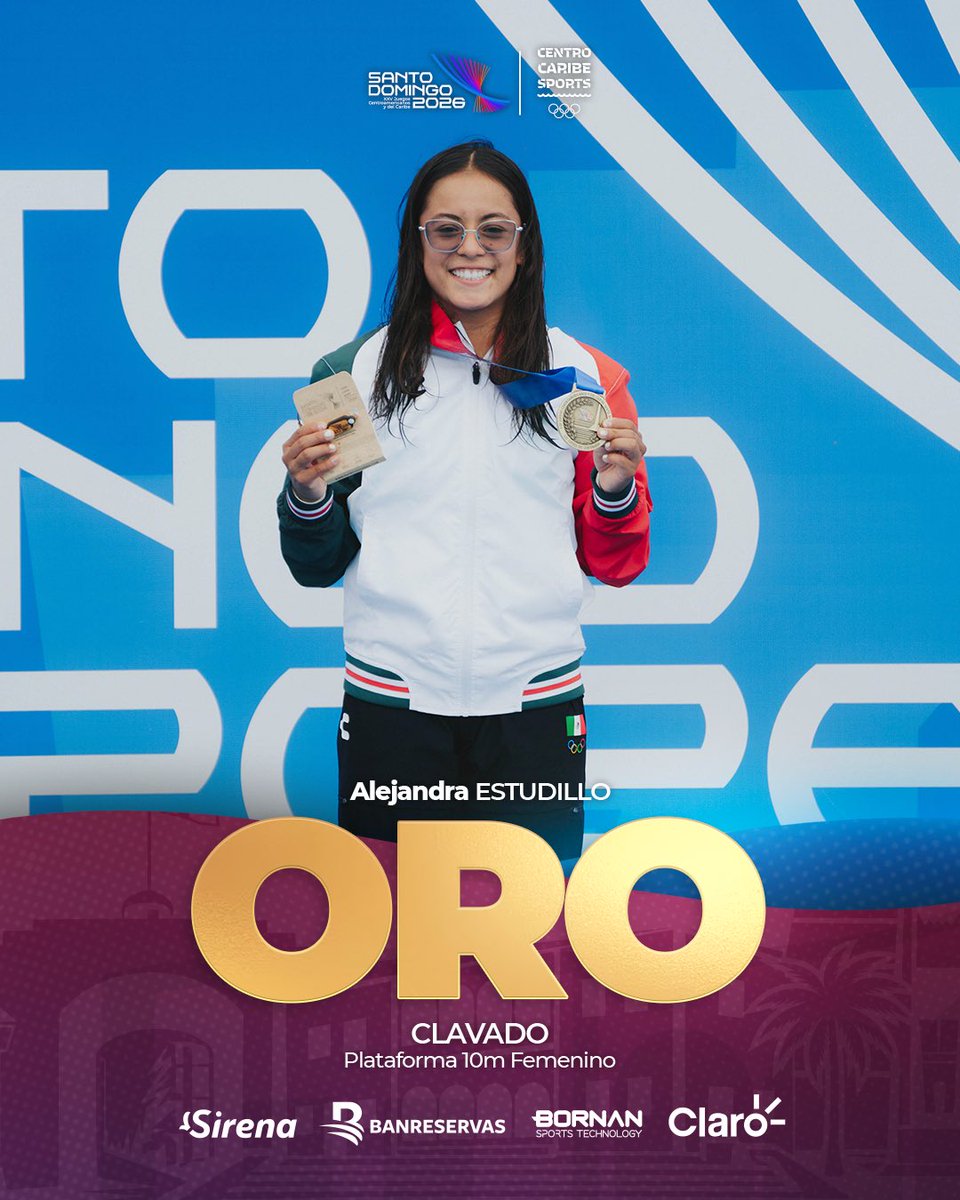 SDQ2026's tweet photo. ¡CLAVADISTAS DE ORO! 🇲🇽🥇💦
#SantoDomingo2026 #JuegosDelCentenario #Clavado https://t.co/2l2CbU2sJR