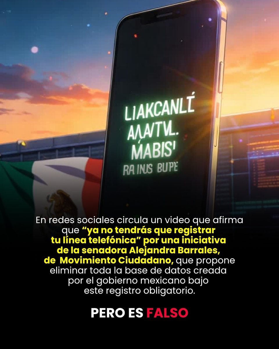 verificado_mx's tweet photo. ⚡#VerificadoExpress | No, no es verdad que el registro de las líneas telefónicas ya no sea obligatorio debido a una iniciativa presentada en la Cámara de Senadores.

#TeConvieneSaberMas 🔎 https://t.co/KoZr0N4Bxj
