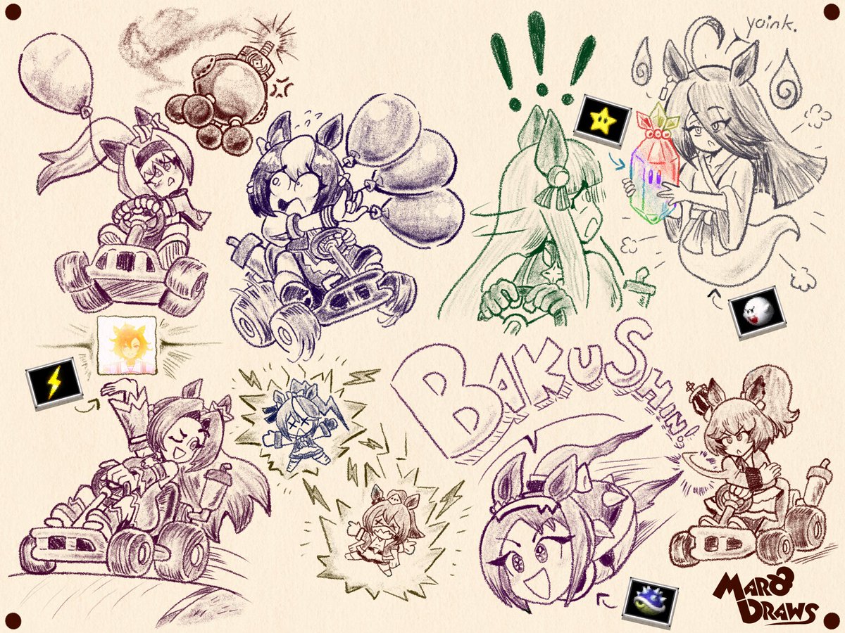 MaroDraws's tweet photo. Extra Uma Kart sketches 💫 https://t.co/4ItEtJ1sdj