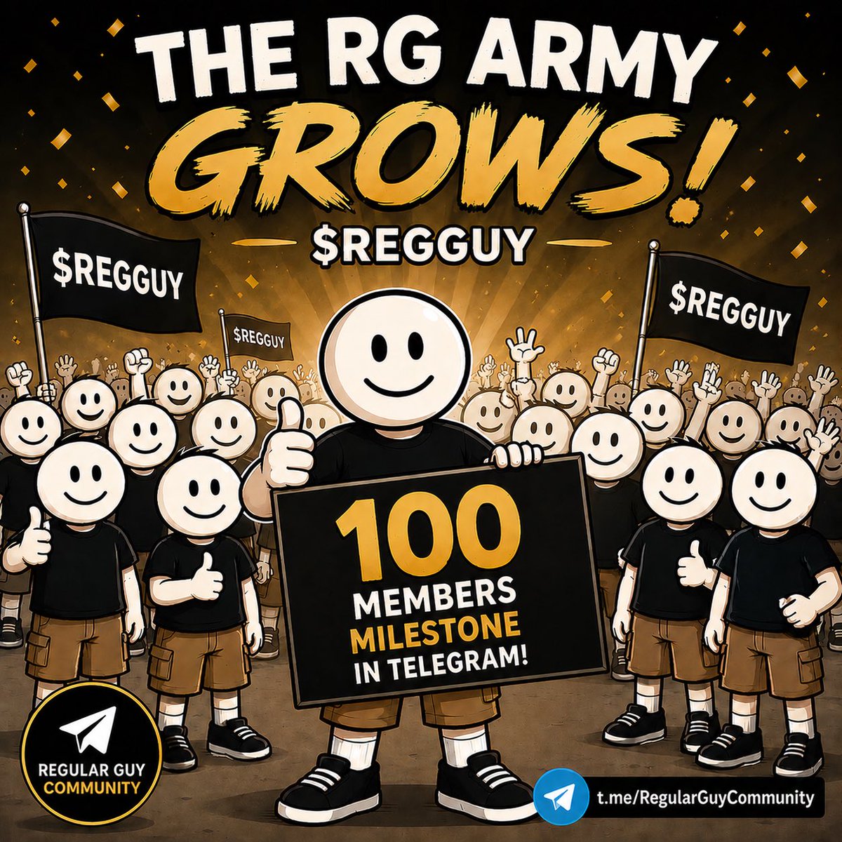 OGRegGuy's tweet photo. The $REGGUY army continue to grow!
Don’t miss out get in now RGs!
#crypto #memecoins #RGarmy #Solana #bullseason https://t.co/1zb0kzUqZZ