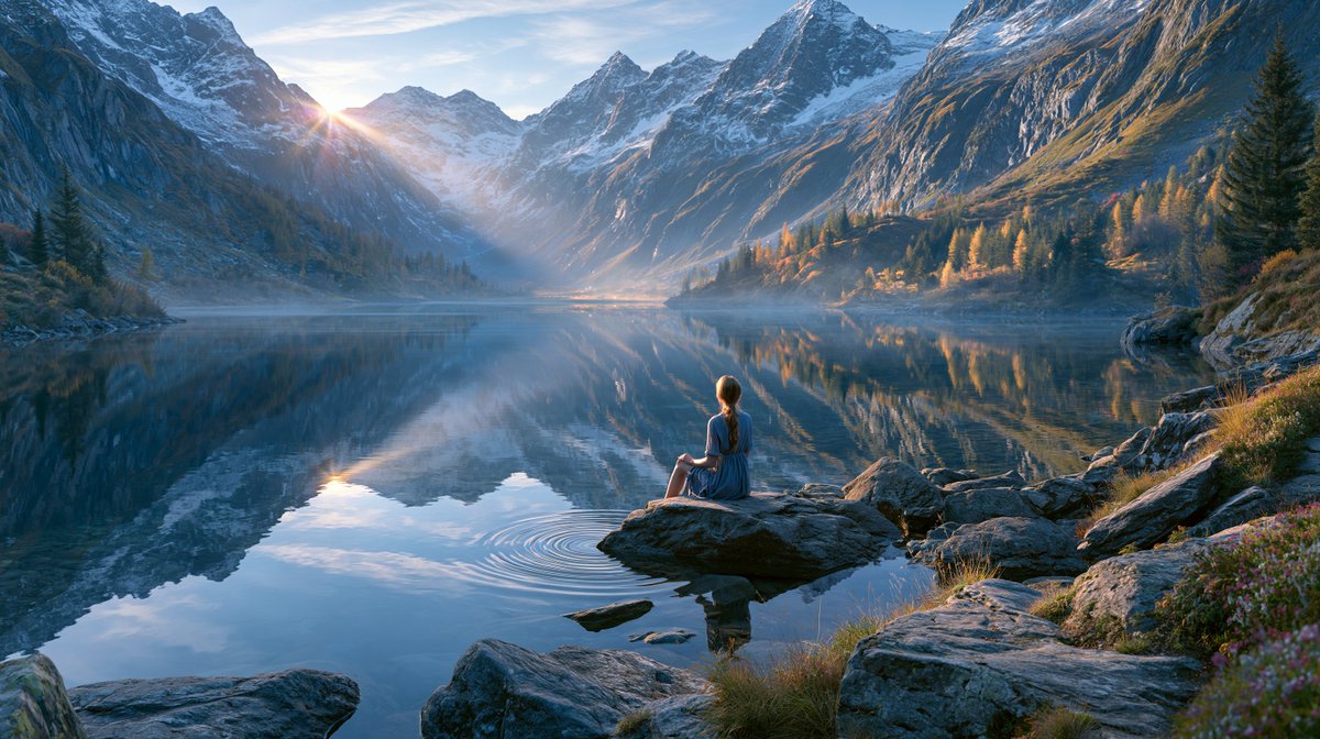 Cinematic Alpine Lake Sunrise