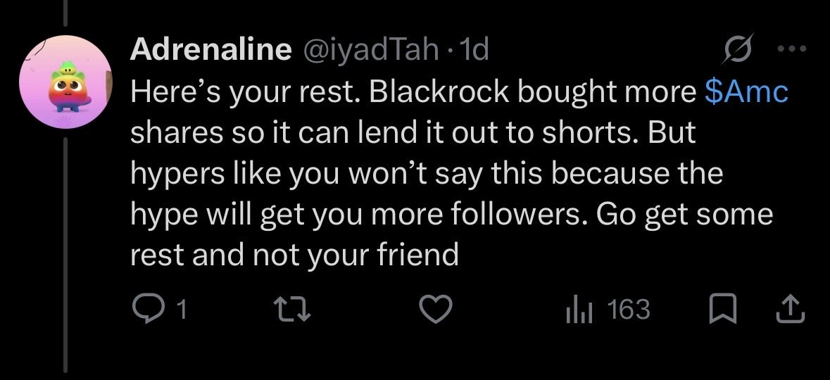 vikstrom_stefan's tweet photo. Some claim Blackrock recently extended their $AMC position to 5.5% to lend more shares to short sellers. While this is likely true (and also explains today’s CTB drop), I *believe* the “biggies” (except for $UBS) all follow the below scheme, eventually resulting in #AMC #MOASS . https://t.co/78j3C0HkSb