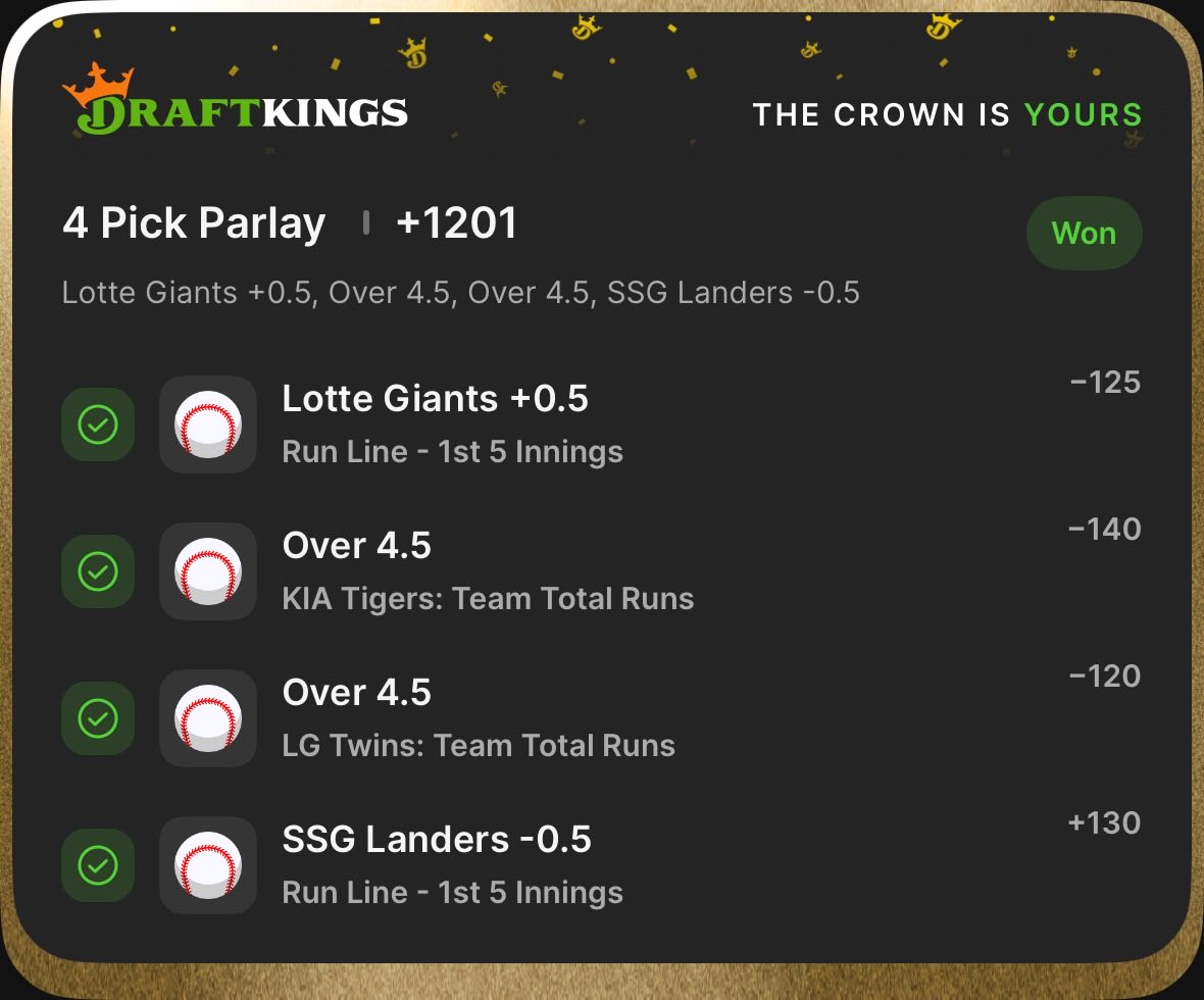TheKnightCapper's tweet photo. KBO Play Already Locked In 🇰🇷

We Set The Market-Don’t Wait for The Copycats 🤣☕️ 

Who’s Ready For A FREE KBO PLAY Tonight? 🔥

Like ❤️ + Repost ♻️ + Comment 🗣️

VIP BANGER THIS AM (+1201) 💎 https://t.co/ILrteV9tnZ