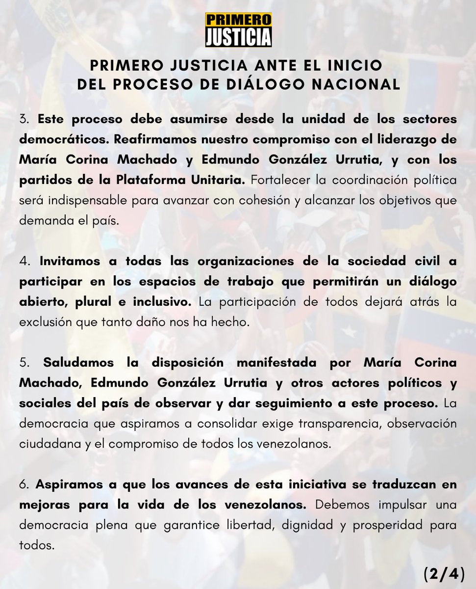 EdinsonFerrerA's tweet photo. Nuestro Comité Político Nacional, con representación de las 24 regiones del país y de los justicieros en el exterior, aprobó acompañar a la AN-2015 en el mecanismo promovido por EEUU, y que buscará un nuevo CNE, instituciones democráticas y elecciones presidenciales libres 👇 https://t.co/qP1W3t4h3N