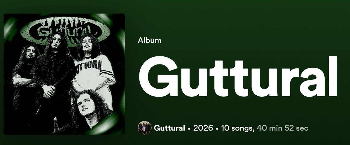 Celt_mane's tweet photo. Now listening to: Guttural
A friend of mine recommended me them (He's friends with the band members) and now I'm giving my first listen
It's meant to be a Chicago groove/thrash crossover from what I've been told. https://t.co/VwZqyz47Xw