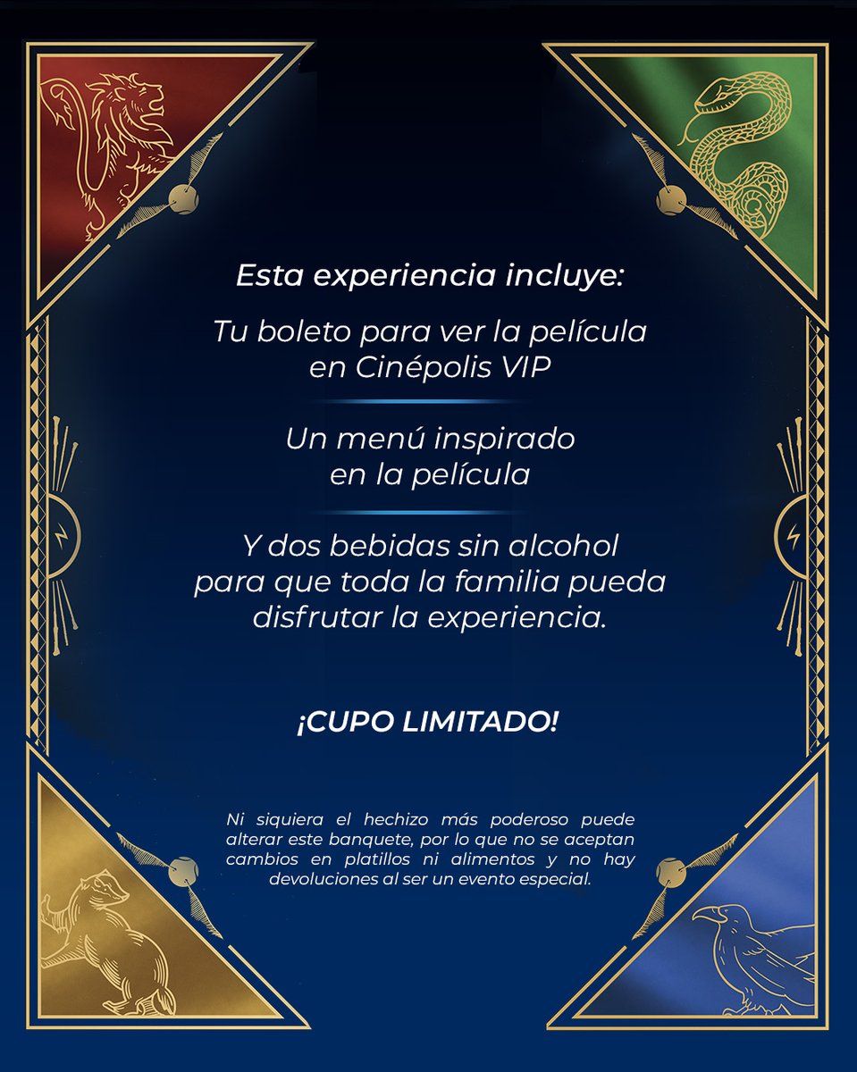 Cinepolis's tweet photo. Volver a escuchar "Eres un mago, Harry" en la pantalla grande ya es hechizante, pero hacerlo con #MenúTemático ¡lo es aún más! 😎🪄 ¿Con quién vas a ver #HarryPotter? 🤩✨ @MasQueCineLatam https://t.co/es5iDUShPA
