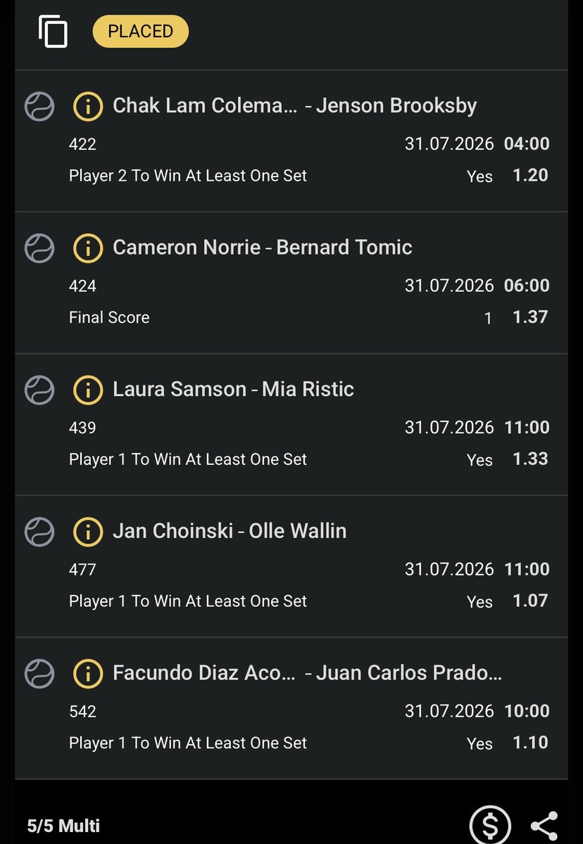 HolyTrinityPick's tweet photo. Early morning card 🎾
🧾
2.5x https://t.co/mmAY37xpw5