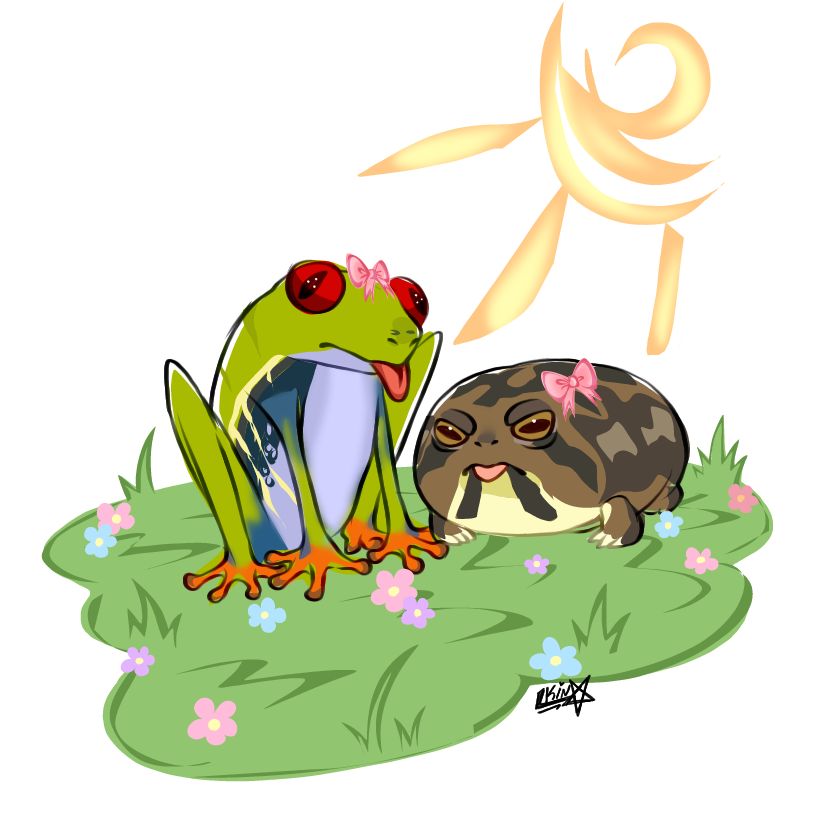 Star_Blood_'s tweet photo. Just silly frogs in the sun :3
.✿..✿..✿..✿..✿.
My friend and me https://t.co/xyC3im8LVy