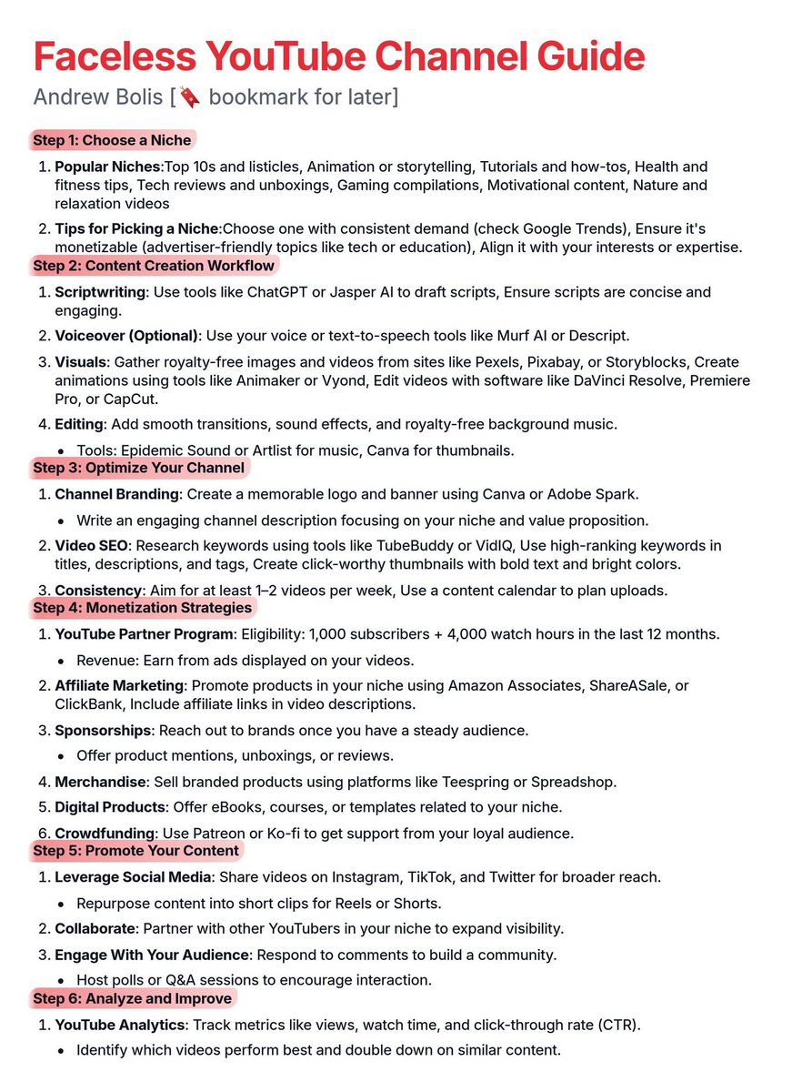 Dhruvkumar16797's tweet photo. If you start a faceless YouTube channel today, you could be making $9500/month by August 2026.

Usually, I charge $87 for this guide, but today I'm giving it away for free.

send you my guide for FREE.

Must follow @DhruvKumar16797  me to get DM.

Repost 🔁 
Like 👍 
Bookmark 📑 
Comment.   "YT"

Free for next 48 hours.