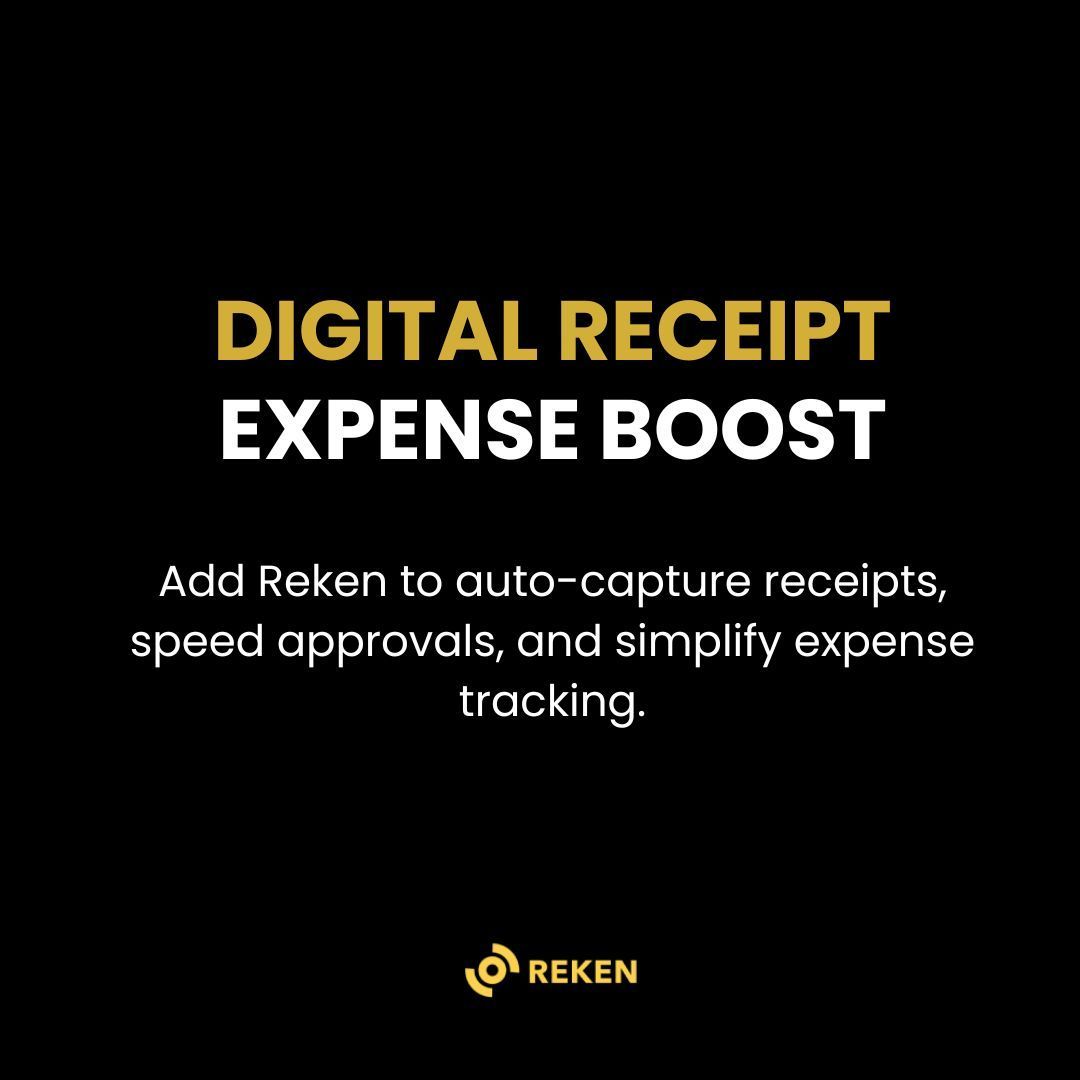 reken_io's tweet photo. Stop chasing receipts. 🧾⚡ Add Reken and let it auto-capture receipts, speed up approvals, and simplify expense tracking — so you can focus on the work that actually matters. #Reken #ExpenseTracking #AutoCapture #FinTech #SmartFinance #ExpenseManagement #FinanceMadeSimple https://t.co/Nbz4Uw1HC6