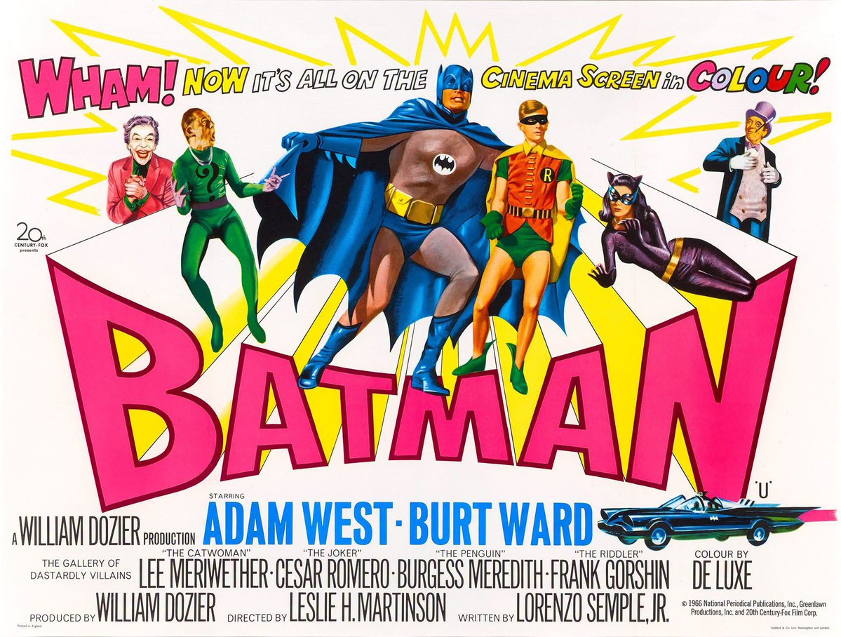 BatmanNotes's tweet photo. Batman the movie was released by 20th Century Fox on this day in 1966. https://t.co/jOtRu0e5gO