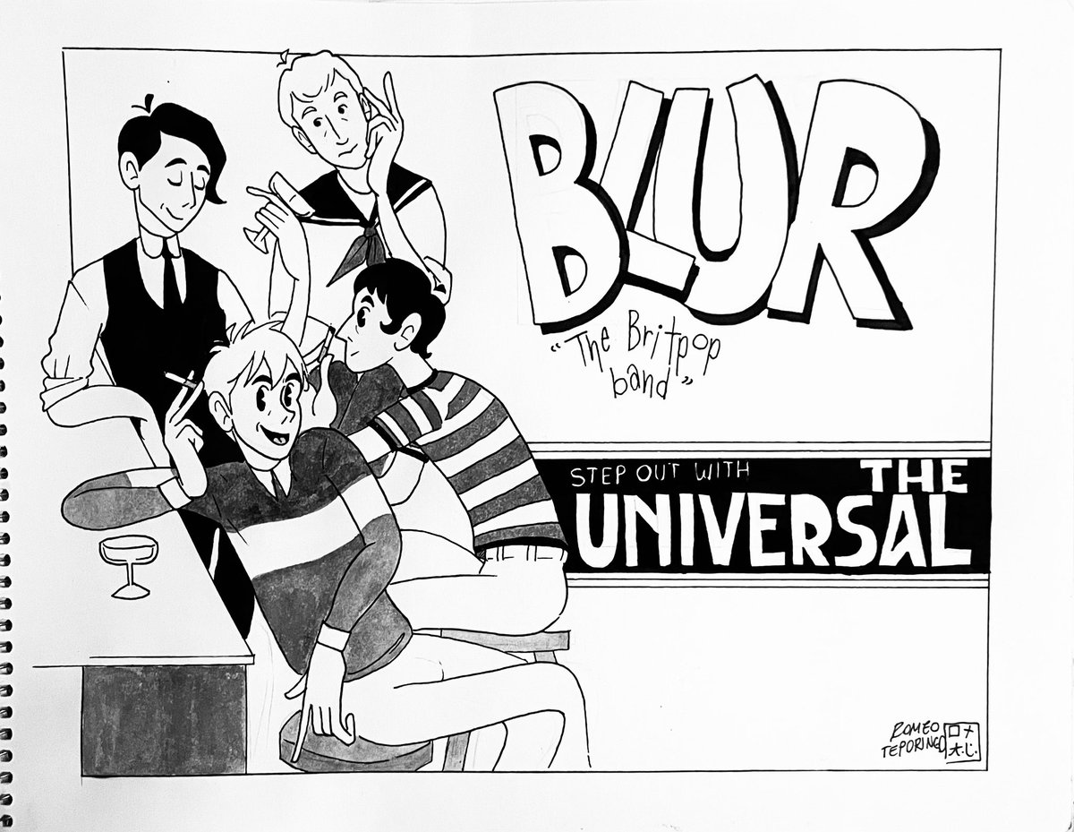 buda_latino's tweet photo. #blurtwt #blurfanart 
The one and only, the britpop Band, Blur! 🤓🥂🎩 https://t.co/l5htmrvtGy